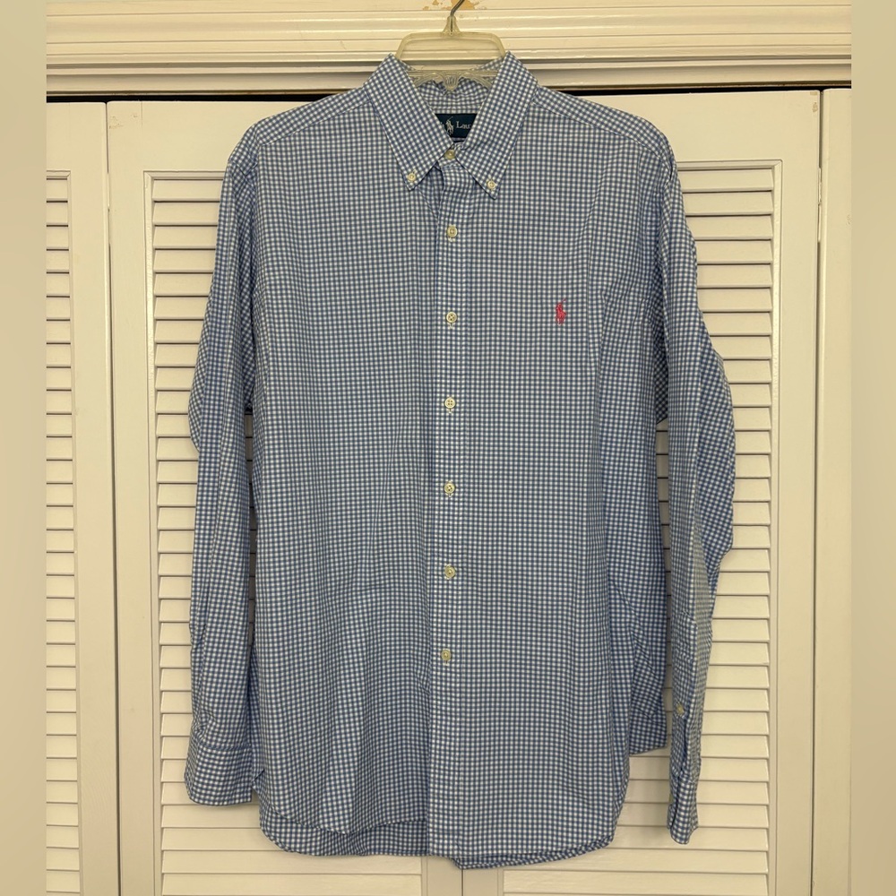 Men's Ralph Lauren Blue Checkered Shirt